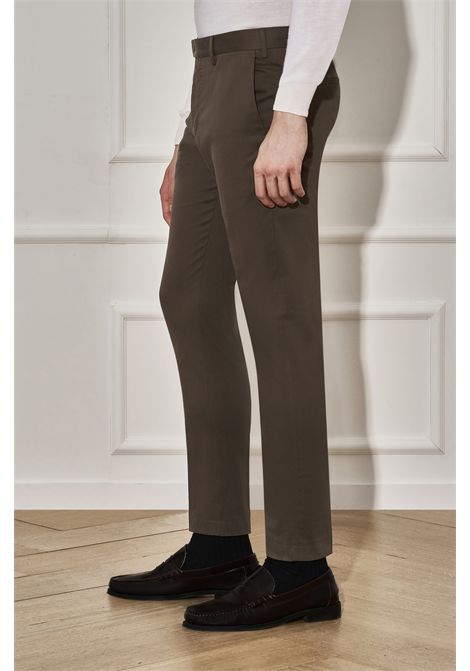 PT Torino Pantaloni Skinny Dieci in Gabardina Stretch Fango Uomo PT TORINO | Pantaloni | CO-ASX0Z00FWD0155
